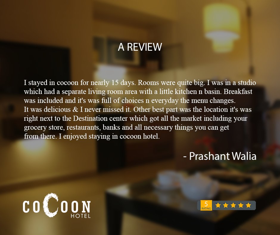 CocoonPune's tweet photo. Sharing a recent review for Cocoon Hotel Pune.
#CocoonPune #HotelsinPune #BestHotelinPune #CheckinatCocoon https://t.co/2PQMFkKCwm