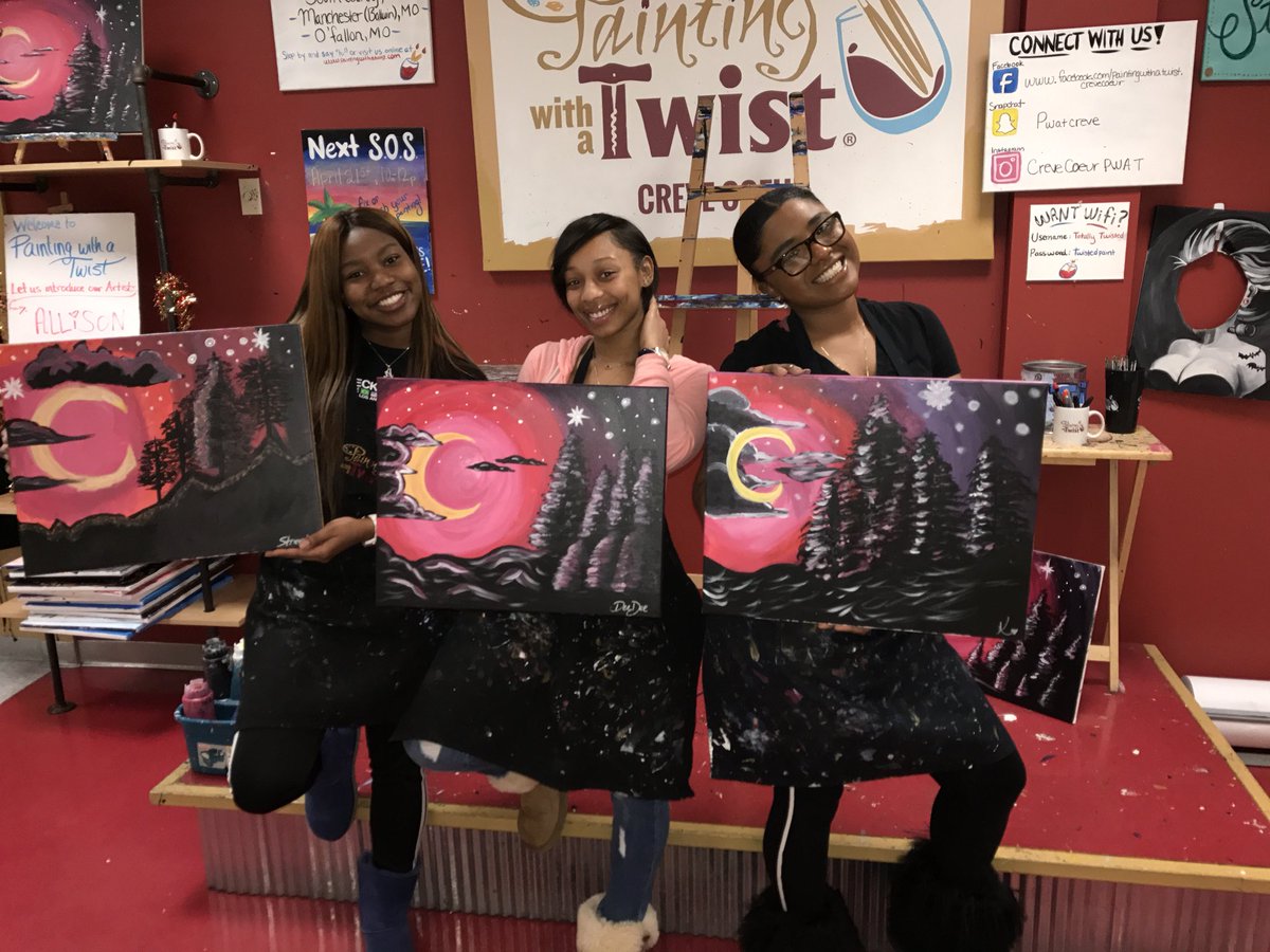 DeeDeesDimples's tweet photo. Painting with a Twist with the gaaang 🤘🏽🤞🏽❤️ https://t.co/kxvp0Ryc95