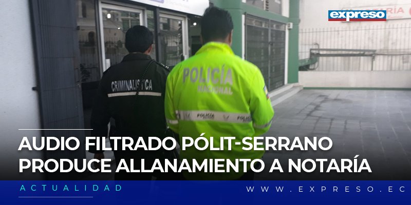 Expresoec's tweet photo. De la #NotaríaSéptima de Pichincha se incautaron computadoras. Se averigua una presunta declaración juramentada falsa. #DiegoFuentes, exviceministro del Interior, asegura que es un engaño a la ciudadanía: https://t.co/bMAY5Pfymm https://t.co/Qxsfl8GkpT