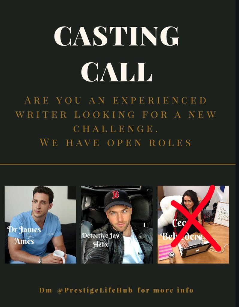 ✴️Casting Call Alert✴️

Looking for something different? Have a story to tell?

Our RP Group is looking for a few good writers!

If you're interested in joining us please send a DM. We want to hear from you. 

~Roles available~ 

#RT
