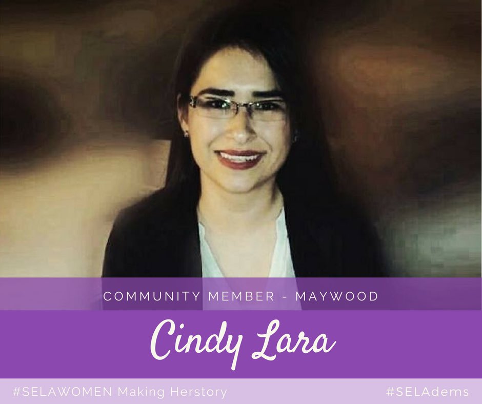 SELAdemocrats's tweet photo. Our next #SELAwomen Making Herstory is Cindy Lara! 

Cindy Lara is a life long Maywood resident, a proud mother of two &amp; dedicated community activist. Cindy served on the Maywood Planning Commission for years while an officer in the Maywood Lions. #SELAdems https://t.co/OREAWMj00o