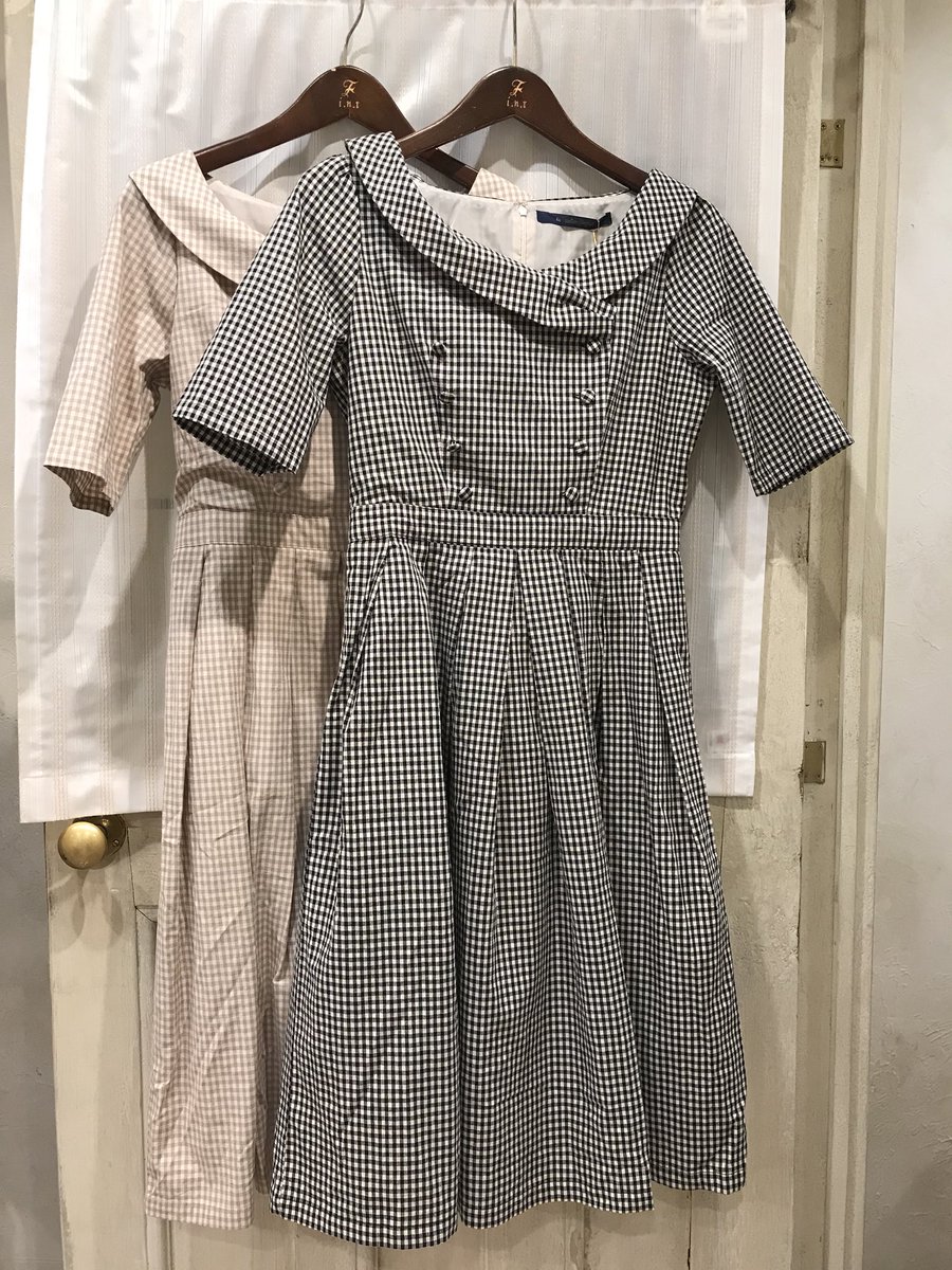 F I N T横浜ジョイナス店 A Twitter New ギンガムチェックショールカラーワンピース 12 800 Tax Gray Black フィント An3 ギンガム 横浜ジョイナス