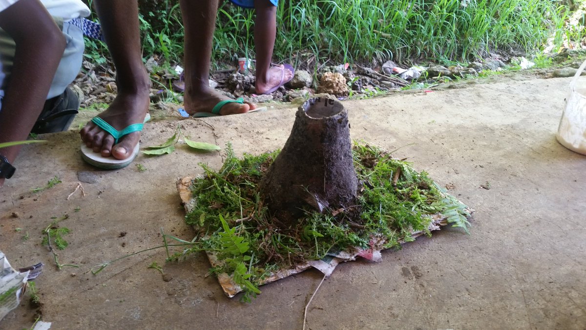 tgilb31's tweet photo. Student crafted volcanoes whilst on placement in the Solomon Islands. Made from nothing but paper, water, flour and what we could find outside our classroom door. #acuedu_p https://t.co/gnCOD8pZBa