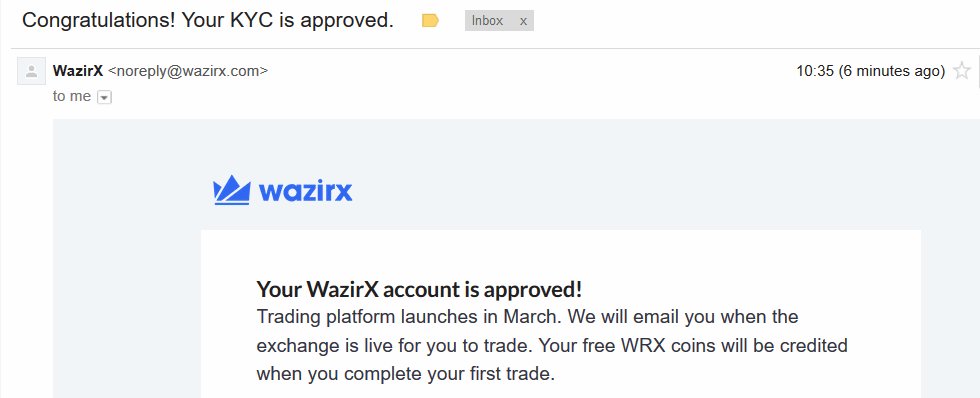 kapil1312's tweet photo. @NischalShetty @WazirXIndia can you pls change email templates for kyc and other signup emails? All of them say "trading platform launches in march" which confuses new clients. it should say "kyc verfied, add funds and go ahead with your trading" https://t.co/mUjHMN0ZV0