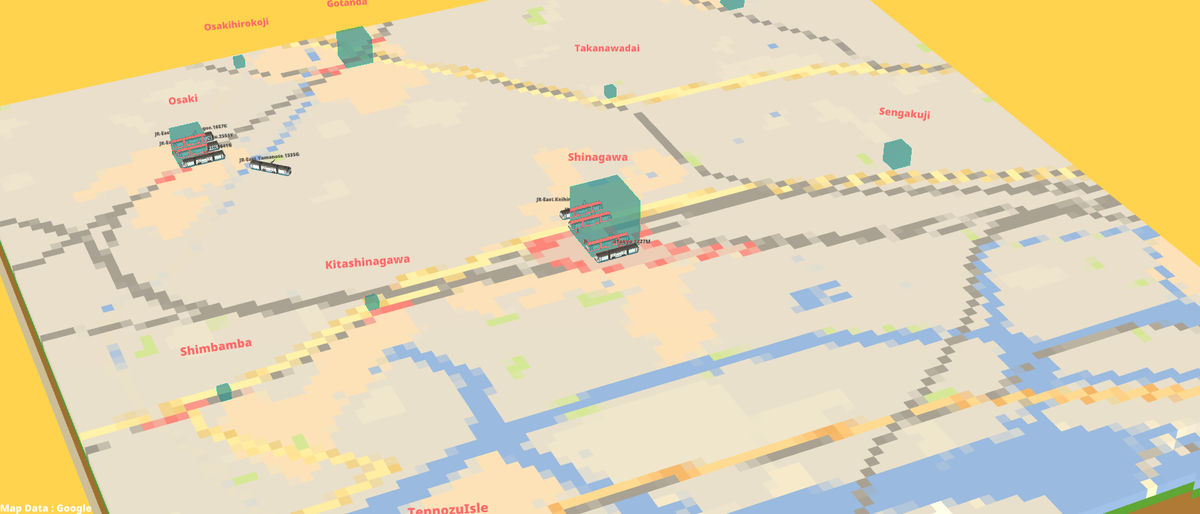 webtrainmap's tweet image. 品川駅周辺の現在の様子をお届けします。
train.utautattaro.com 

#ウェブゲージ