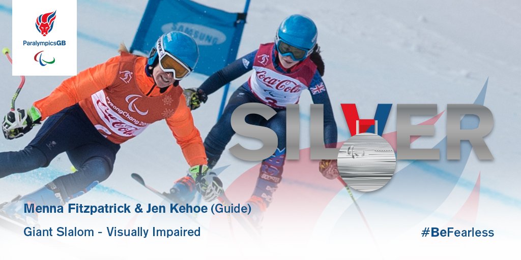 They've only gone and done it again!

<a href="/mennaandjen/">Menna and Jen</a> &amp; <a href="/jennifleurski/">Jennifer Kehoe MBE</a> win giant slalom SILVER 🥈🥈

It's their THIRD medal of the Games

#BeFearless