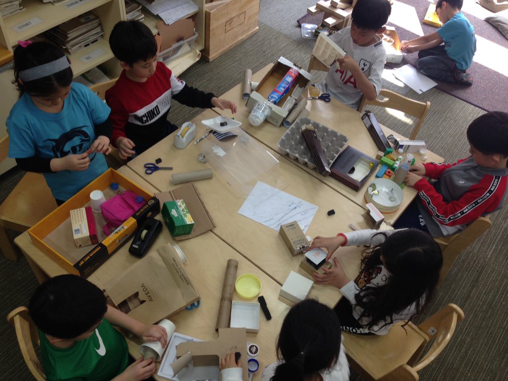 CaseyCrescenti's tweet photo. A little bit of Rosie Revere-inspired magic happening in grade one. @Intl_Chadwick https://t.co/6AWVuHGiDR