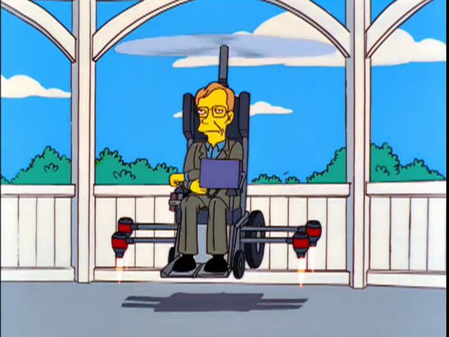 Simpsons_tweets's tweet photo. "Time for this hawk to fly.” #RIPStephenHawking https://t.co/JckViWVPCw