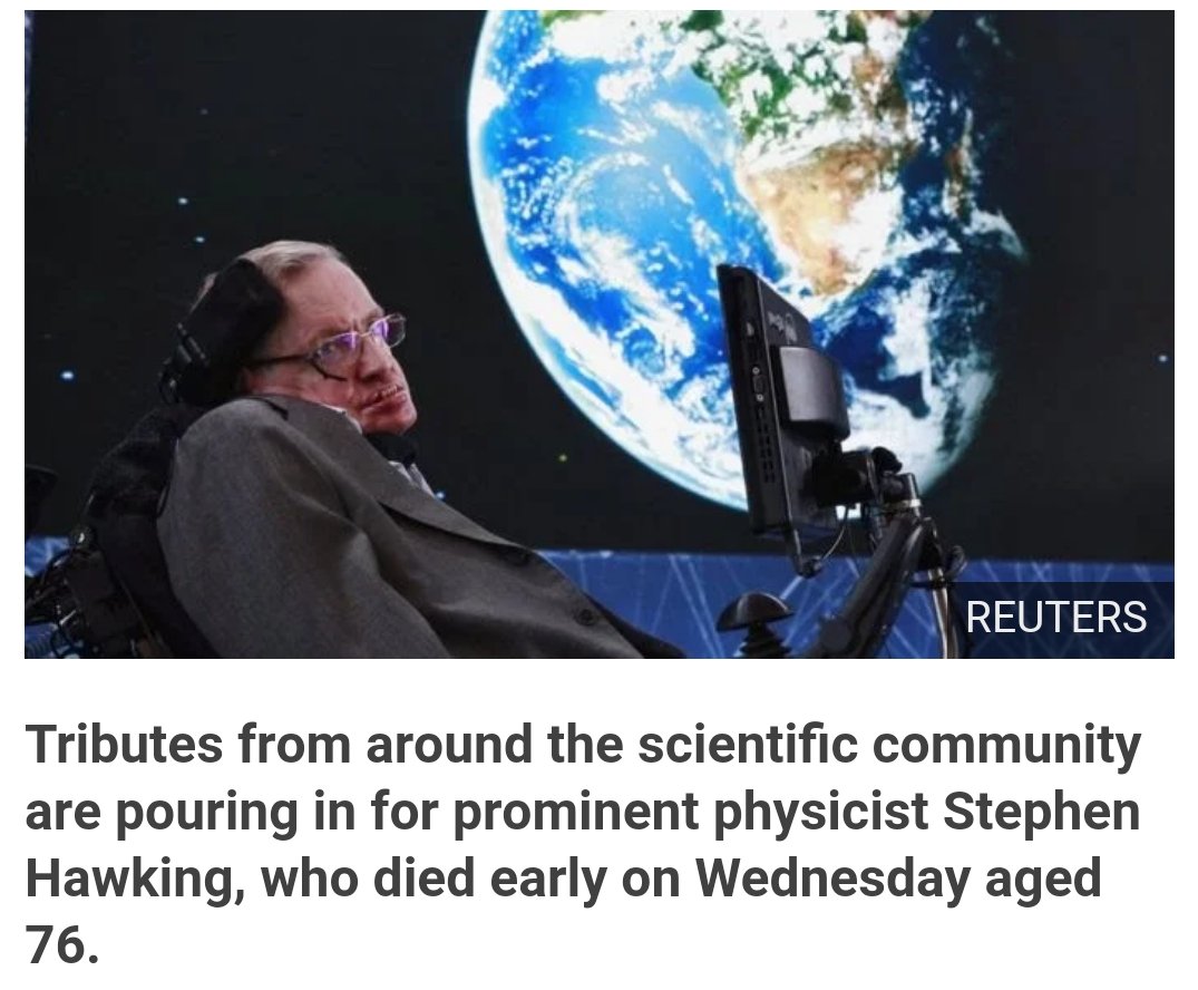 Não é só um homem genial que se vai. É uma pessoa completamente limitada - para os nossos padrões - que ultrapassa todos os limites.
Muito obrigado, S.Hawking.