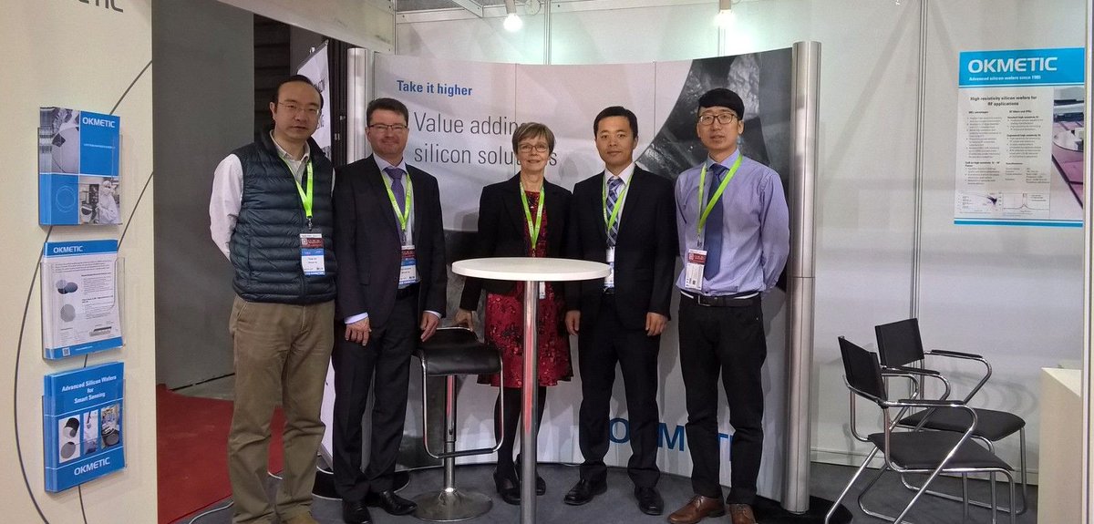 OkmeticOy's tweet photo. Okmetic sales team ready for the #SemiconChina in Shanghai - booth 5176. The first day has started. https://t.co/HbByv80Cvu  #semiconductor https://t.co/0w0m7Zn1ic