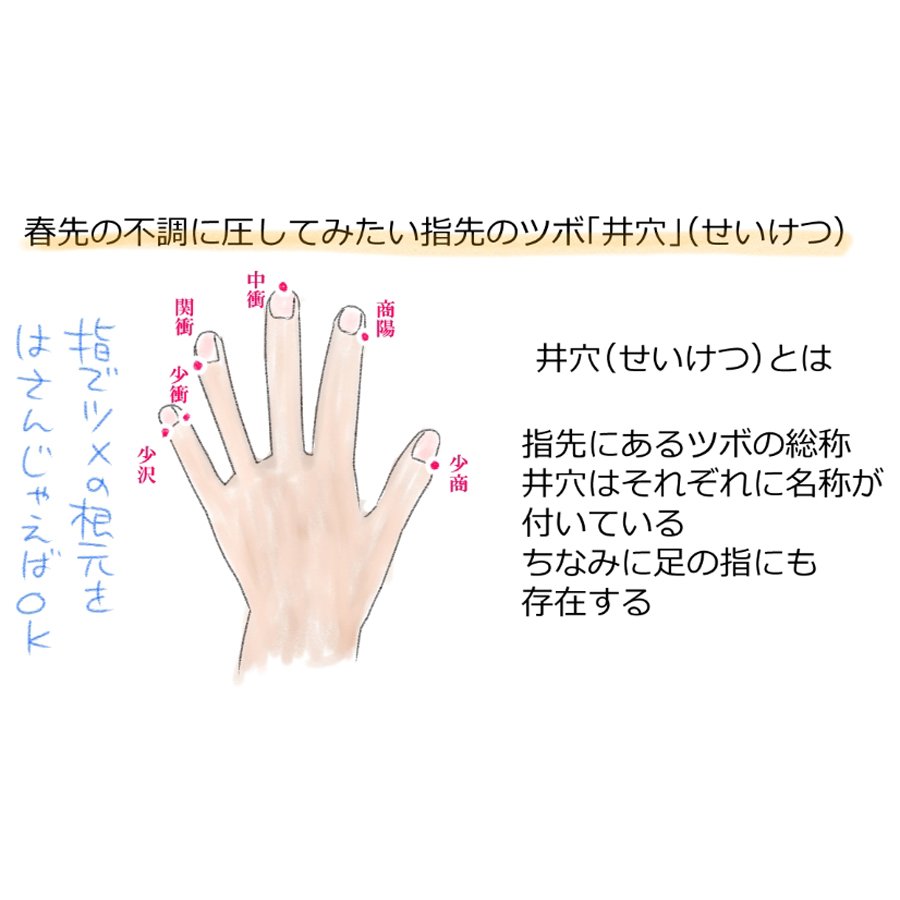 レッツエンジョイ東京 Twitter પર 春先に起こる急な眠気やダルさ 自律神経の不調かも 自律神経の働きを整えるという3つのツボ T Co Zgzzpv2ifv 井穴 せいけつ 圧すだけで刺激を受けてシャッキリ 合谷 ごうこく 胃腸の不調や頭痛や歯痛などにも効く