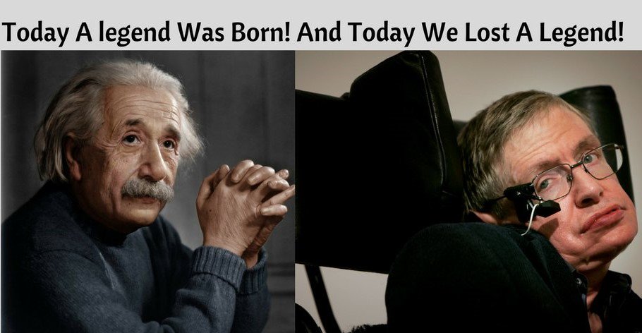 acquibots's tweet photo. Today A legend Was Born! And Today We Lost A Legend! #StephenHawking #Einstein #autobots https://t.co/xAqIgGbaqR