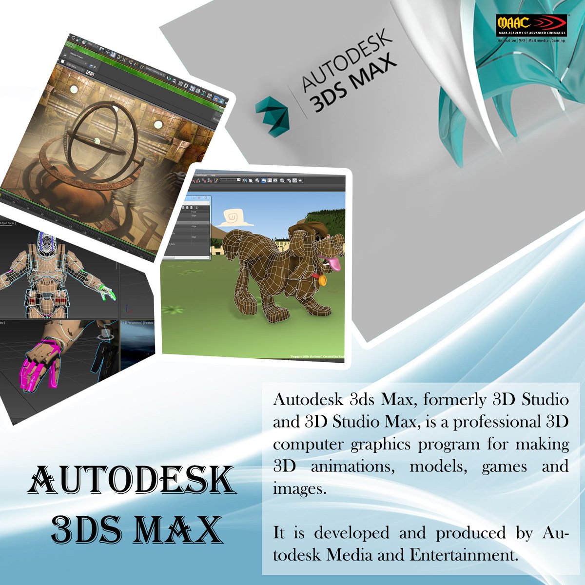 MaacAhmedabad's tweet image. Autodesk 3DS Max !!!
goo.gl/KNoQW8   
#Autodesk3DSMax #3Dstudio #professional3D #3Danimation #Autodeskmedia #entertainment #games #images #Animation #AnimationCourses #MaacCGRoad #MaacSateliteRoad