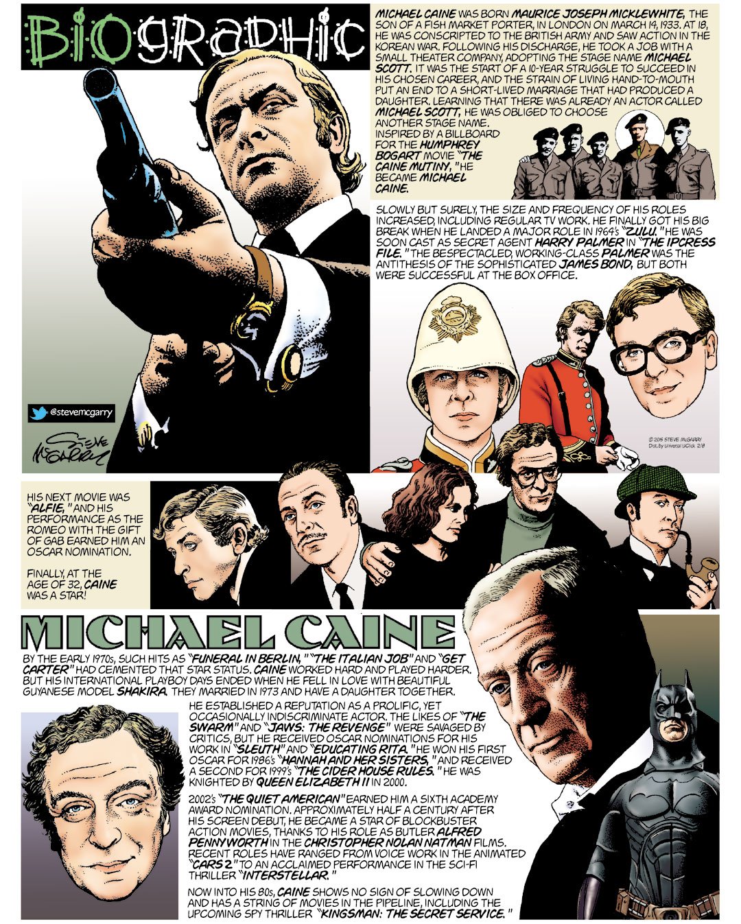 Happy 85th birthday to the great Michael Caine! Here\s his lifestory in my Biographic series back in 2015. 