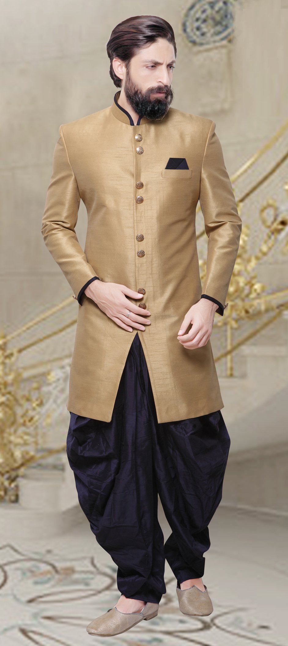 【新品】インドクルタ&ドティセット シルクインド上下セット結婚式 民族衣装 正装 新品】インドクルタ&ドティセット シルクインド上下セット結婚式