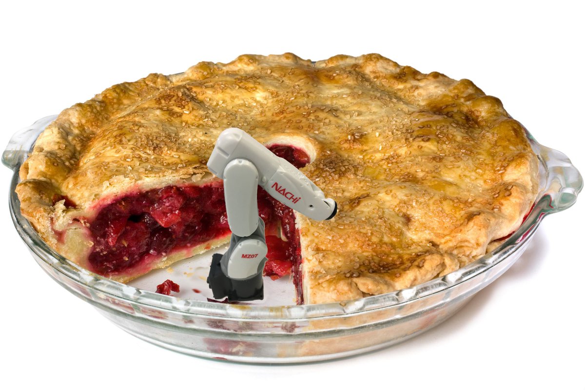 NachiRobotics's tweet photo. Our #mininachirobot sure was hungry! Happy #PiDay2018! #NachiRoboticSystems #NachiRobotics #NRS #PiDay https://t.co/nujbPVrNNP