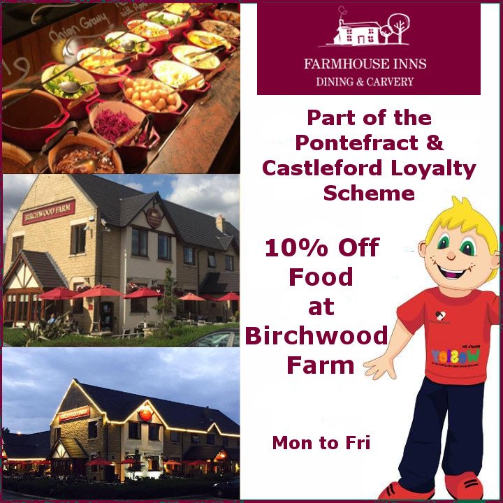 Social Pontefract &amp; Castleford loyalty card holders offer - Birchwood Farm - Farmhouse Inns #Castleford ​ #discount – 10% off food Monday to Friday: pontefractandcastleford.co.uk/event/birchwoo…