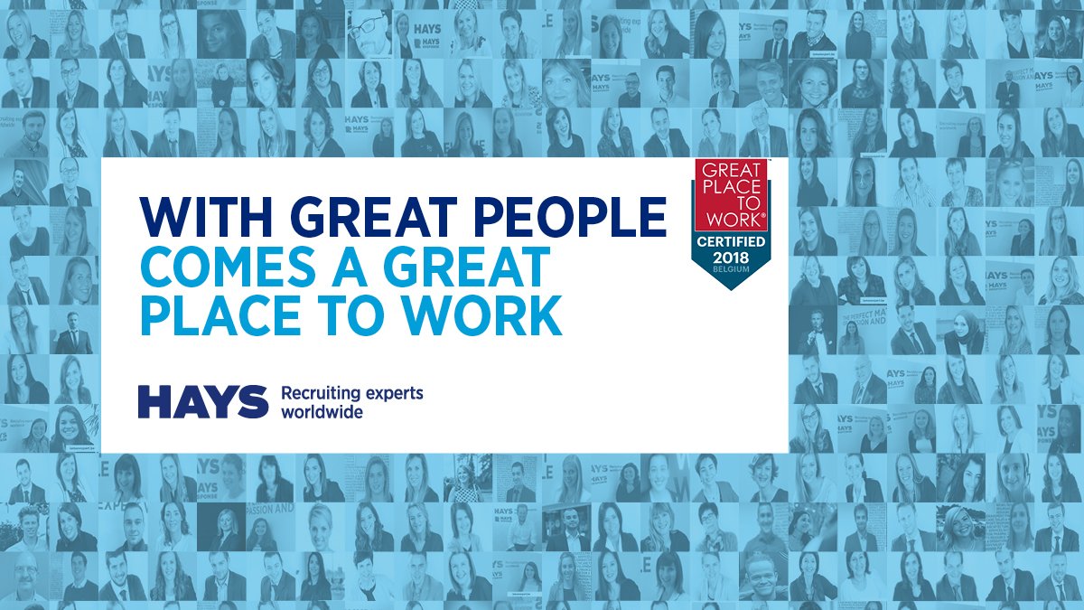 VanuxemRobby's tweet photo. We zijn ongelooflijk trots om een Great Place To Work 2018 te zijn! Bedankt aan onze geweldige mensen om van @HaysBelgium een bedrijf te maken waar het aangenaam werken is, dag na dag. #WeAreHays #OneHays #GPTW #GPTW2018 #greatplacetowork https://t.co/EZpslIC92C