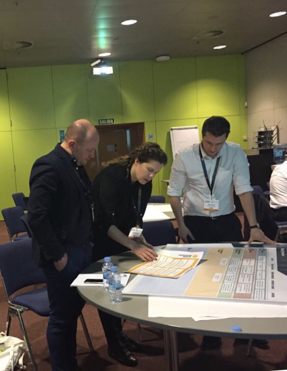AshfieldHealth's tweet photo. No arguing now! Ashfield workshop attendees working hard humanising their case study ... great participation thank you #efpbarca https://t.co/frjo1nRwcB
