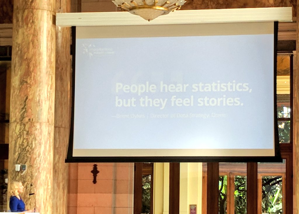 AmandaThurlow's tweet photo. "People hear statistics but they feel stories" Love this quote used by @juliemarionmac to demonstrate why associations need to become stellar story tellers and why video can help  #AWC18 #eventprofs #ad #MeetInFlanders https://t.co/eiJAAuzF6Y