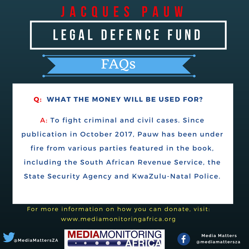 Wazimap's tweet photo. [Donate] Make your contribution your voice &amp; make a change for #MediaFreedom. Support the #JacquesPauw legal defence fund.  https://t.co/j8kJjUluc2. Pls RT/share to create awareness. https://t.co/xpWjCQWb44