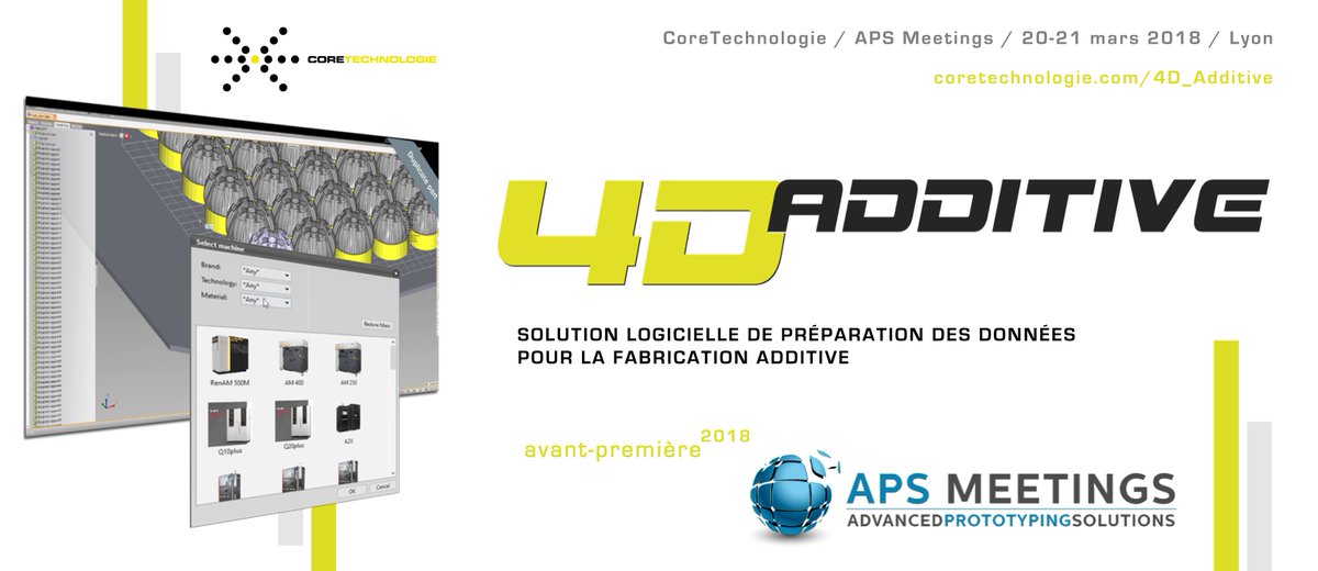 CoreTechnologie's tweet image. #SaveTheDate 20.-21.march 2018-&amp;gt;APS Meetings in Lyon.
Come by our booth and find out #4D_Additive, the leading Additive Manufacturing Software Tool.
#4Dadditive #Additivemanufacturing #3Dprinting #happyprinting #theStrongest4DSoftwareSolution #CTCoreTechnologie