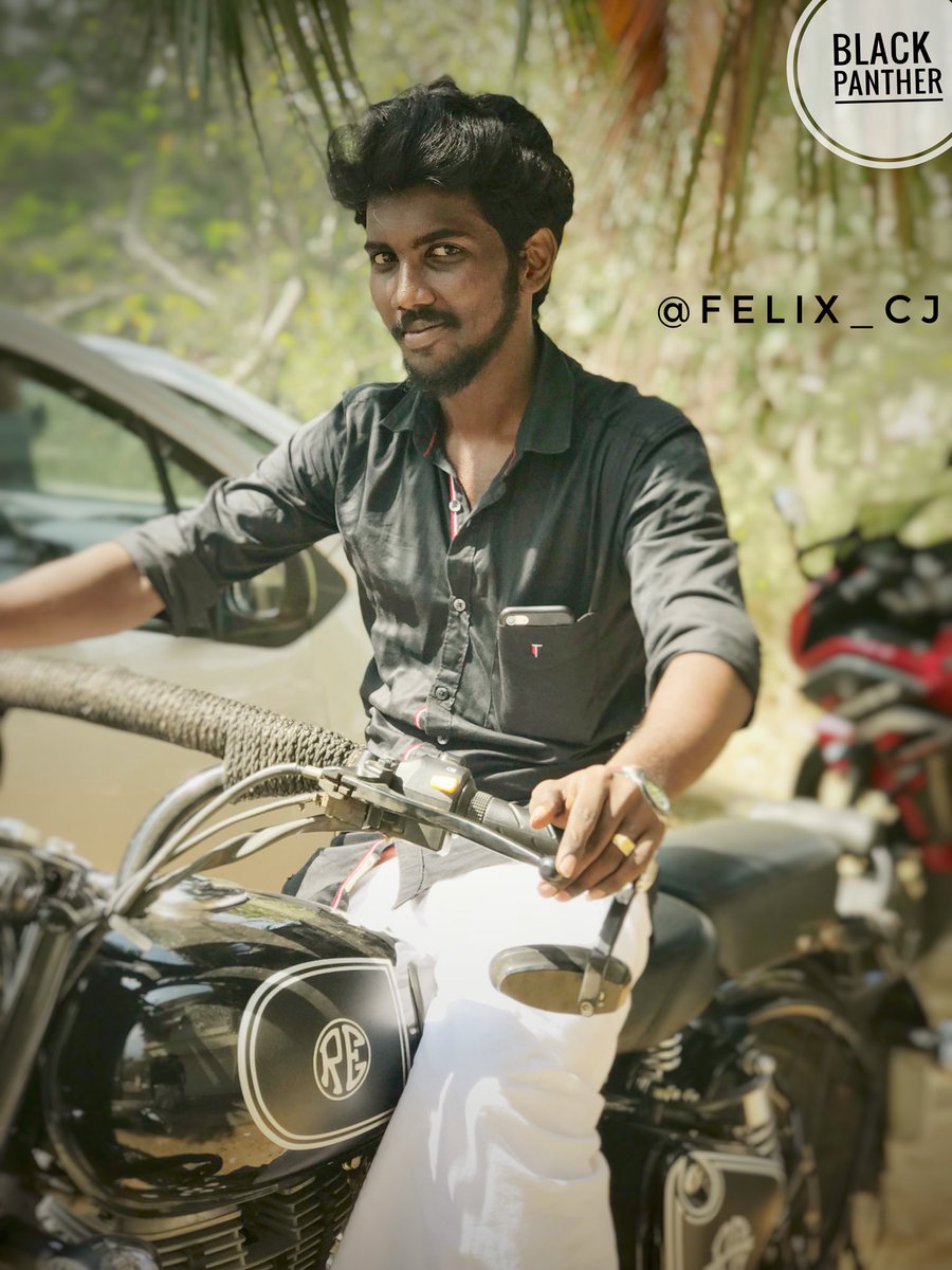 chris1998felix's tweet photo. Black luv #black_panther #Royal_enfield #black #clasic_350 #class #Royal_mech #NICHE #BlackisBeautiful #AalaporaanThamizhan #vesti_shirt https://t.co/saCZW2Pies
