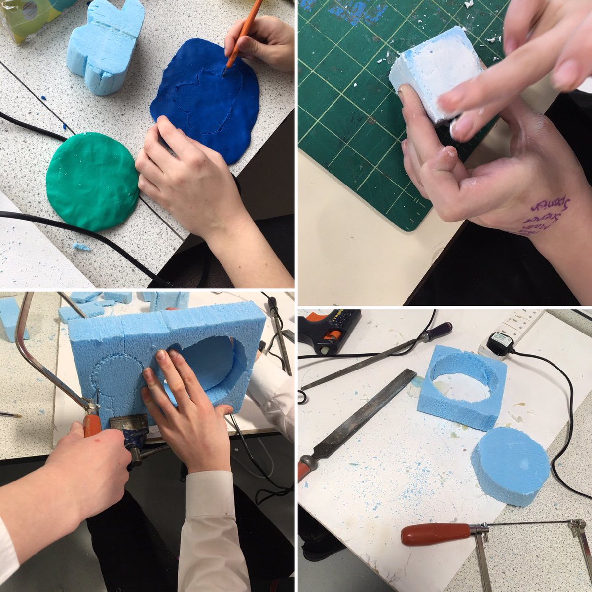 DT_HeathSchool's tweet photo. Prototypes are in the making for Miss Sumner's Year 10 DT class......
#Modellingfoam #prototypes #tech #DT #Year10 #saltdough #make #project https://t.co/RpBvi6ldf8
