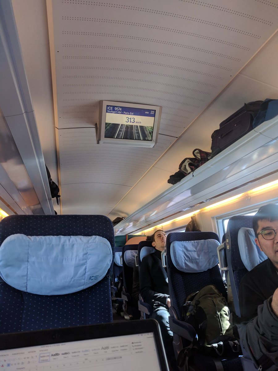xgaucher's tweet photo. In the train, back to Paris from #22intPHC in Munich, working connected to the internet and traveling at 200 mph. SciFi? No, Europe! https://t.co/OGAJQTL46N