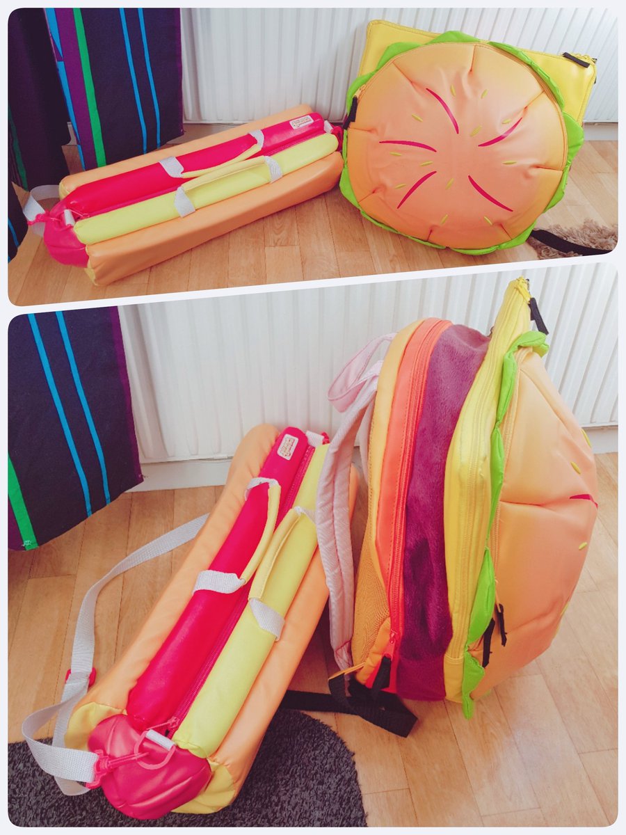 PastelDawg's tweet photo. AAH I NOW HAVE THEM BOTH 💕
My father visited the states and got home yesterday so he fixed the hot dog bag this time! ;u; (got me the burger last time he was there!)
So happy!
#SU #StevenUniverse #Cheeseburgerbackpack #Hotdogduffelbag https://t.co/gkPvh8ET0F