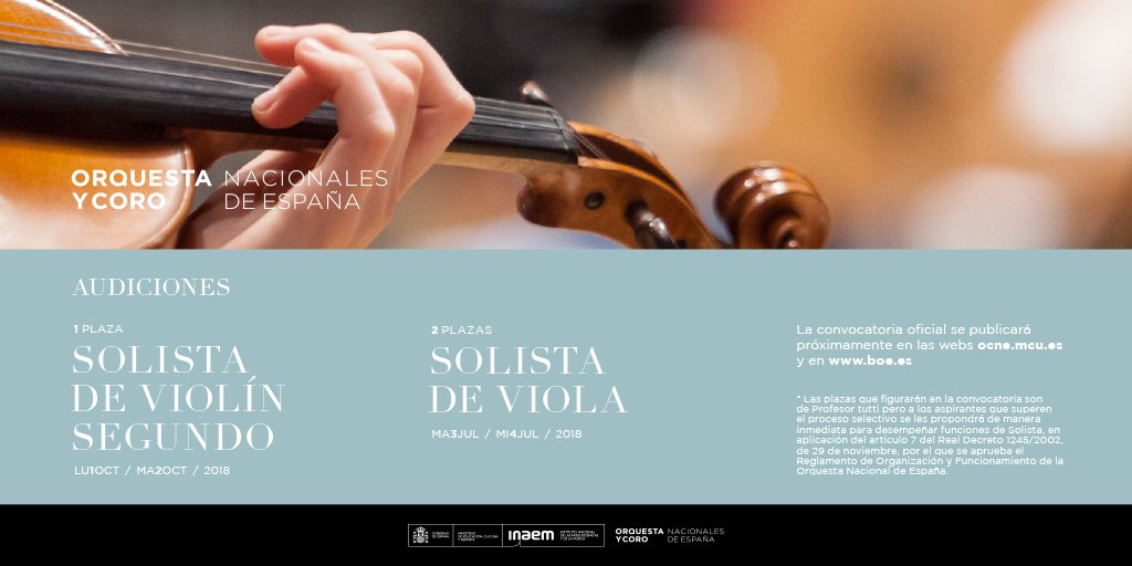 📣 Audiciones Orquesta Nacional de España
La convocatoria oficial se publicará próximamente.
Más info aquí:
ocne.mcu.es/actualidad/la-…