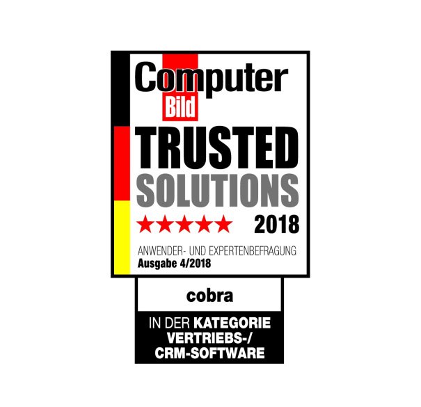 cobraCRM's tweet photo. #cobra #CRM wurde von @statista_com und der @COMPUTERBILD in der Kategorie Vertriebs- und CRM-#Software als #TrustedSolution ausgezeichnet. Zusätzlich wurde cobra in den Kriterien Vertrauen und Weiterempfehlung jeweils mit „sehr hoch“ bewertet. Mehr Infos: https://t.co/VVfjpvhT82 https://t.co/LilCGlHyZK