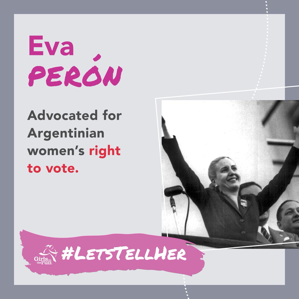 GOTRFoothills's tweet photo. #LetsTellHer her voice matters just like Eva Peron! https://t.co/9aXNfXPN7a
