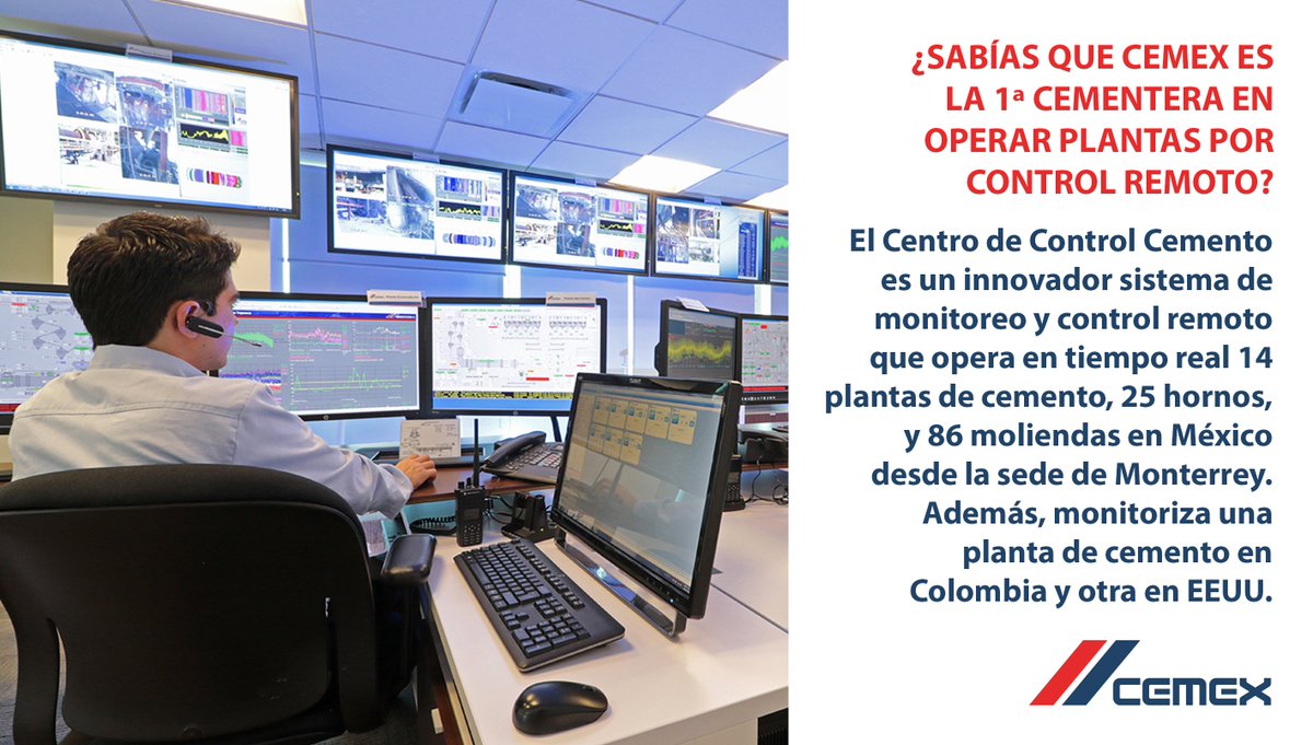 CemexEspana's tweet photo. ¿#SabíasQue @CEMEX es la primera empresa de #cemento en operar sus plantas, hornos y moliendas por control remoto? https://t.co/7UOmmrWApg https://t.co/cIeD1nTfSe