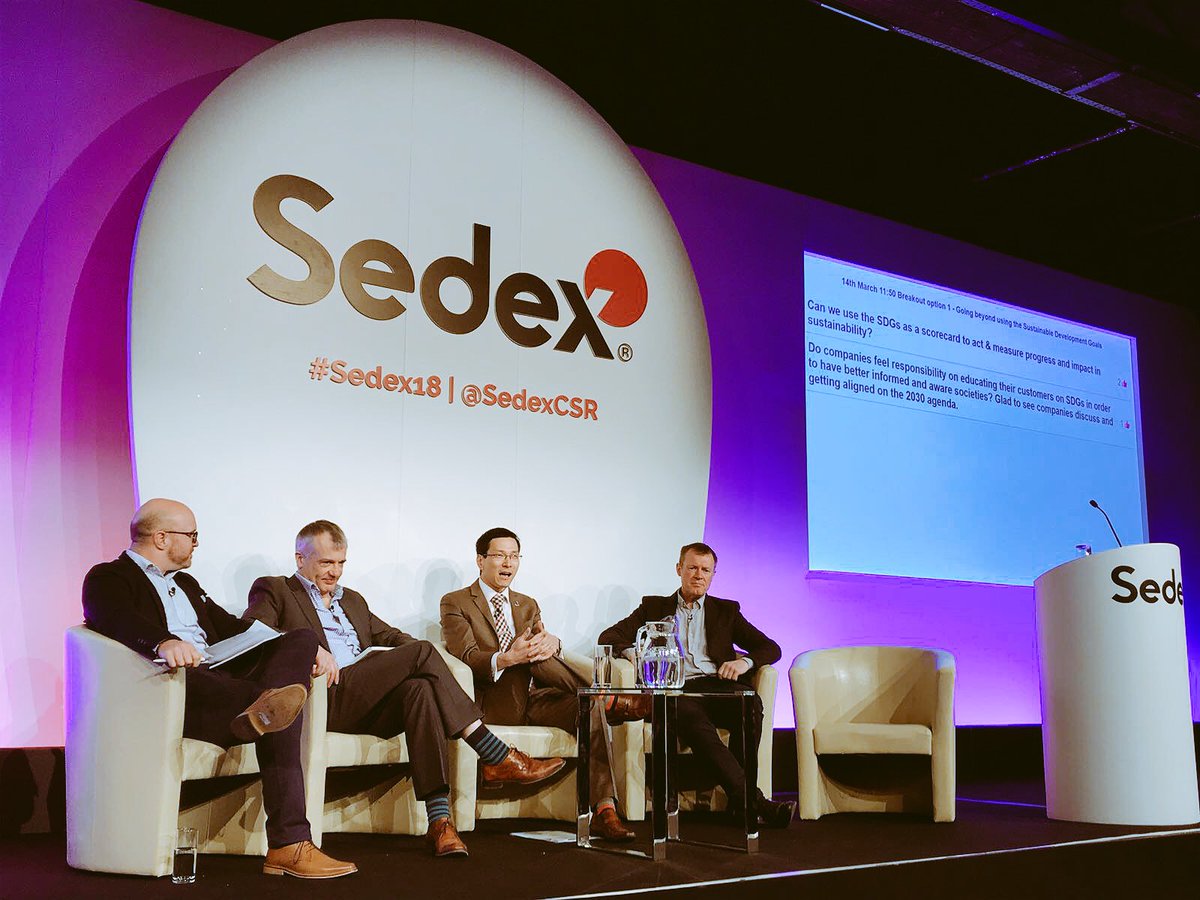Our Associate Director for Supplier Citizenship &amp; Innovation, Andy Butler, is on stage today at #Sedex18 talking ‘Beyond the Sustainable Development Goals’ and our work to be a force for good in driving innovation across our supply chain <a href="/SedexCSR/">Sedex</a>