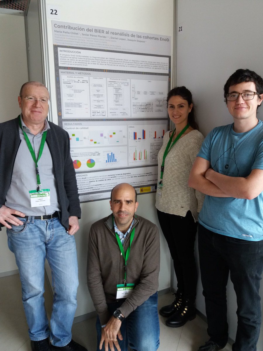xdopazo's tweet photo. La contribucion #bioinformatica de @ClinicalBioinfo al reanalisis de los datos #genomicos de pacientes no diagnosticados #EnoD es esencial. #RACIBERER2018 @CIBERER @FProgresoysalud @INB_Official https://t.co/sVyaO6OP2o