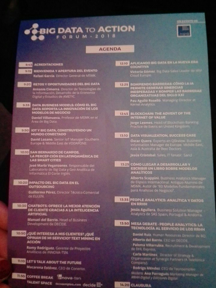 MDSALCEDO's tweet photo. A punto de iniciar una jornada muy interesante @MSMK_  #BDTA18 https://t.co/jUz1yEcD2X