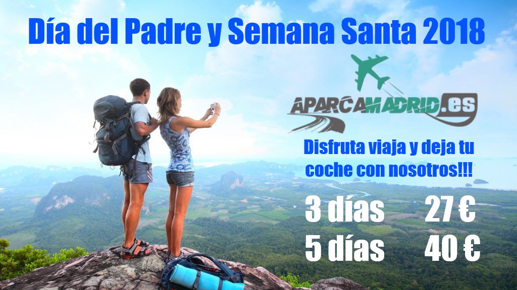 AparcaMadrid's tweet photo. Muy #FelizMiercoles te deseamos en @AparcaMadrid . Disfruta de nuestras ofertas para estos puentes de Marzo. Reserva tu parking YA!! y #viaja tranquilo. #España #Spain #Madrid #Aeropuerto #travel #traveling #love #turismo #SemanaSanta #DiadelPadre https://t.co/WiuOBHvmEs