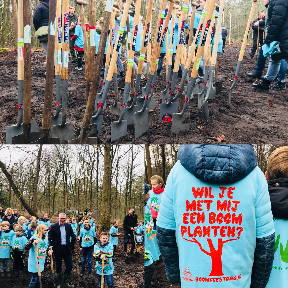 ProvDrenthe's tweet photo. De @Boomfeestdag in Drenthe is gestart met vele kinderen uit Exloo en Odoorn @_poolshoogte @HenkJumelet @staatsbosbeheer Samen bomen planten voor een groene toekomst 🌳 https://t.co/H6GYkZtDIF