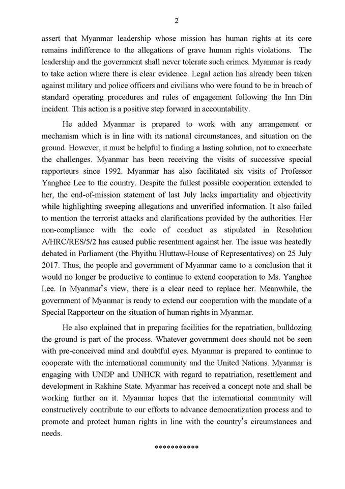 #Permanent Representative of myanmar to the united Nations Dialogue during the #37th Session of Human Right Council.
facebook.com/mofamyanmar/po…
<a href="/mmfa/">Media Matters</a> <a href="/MSF/">MSF International</a> <a href="/NajibRazak/">Mohd Najib Tun Razak</a> @NAR
<a href="/narendramodi/">Narendra Modi</a> <a href="/NBCNews/">NBC News</a> <a href="/ndtv/">NDTV</a>
<a href="/NEAsg/">National Environment Agency</a> <a href="/News24Kenya/">News24 Kenya</a> <a href="/NewsUK/">News UK</a>
@DStillhartICRC <a href="/Newsweek/">Newsweek</a> <a href="/nikkihaley/">Nikki Haley</a>
 <a href="/nytimes/">The New York Times</a>