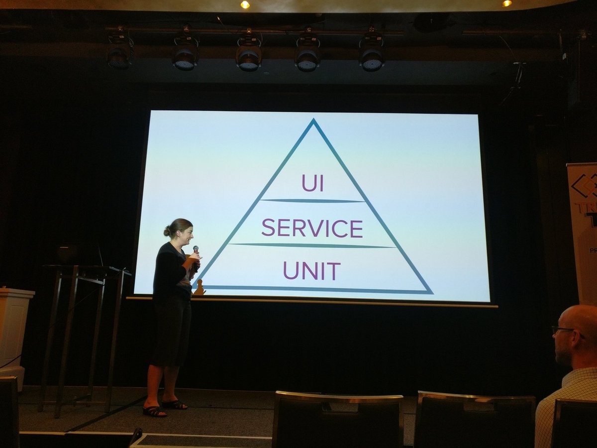 jmickey_'s tweet photo. Really awesome to have @katrina_tester here all the way from @BNZ to deliver the #TestWest2018 closing keynote titled A Practical Guide for Testing in DevOps. https://t.co/HXulFRUMDz