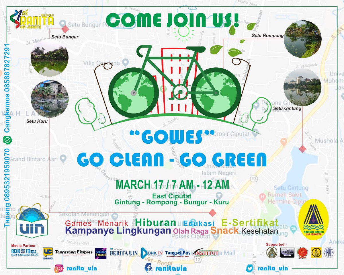 baim_el's tweet image. Gowes Kampanye Lingkungan
Gratiiis!
Present: UKM Ranita UIN Jakarta
@uinjktofficial @ranita_uin @SepedaSehatUIN @SeputarTangsel @Kabar_Tangsel
#uinjkt #kssu