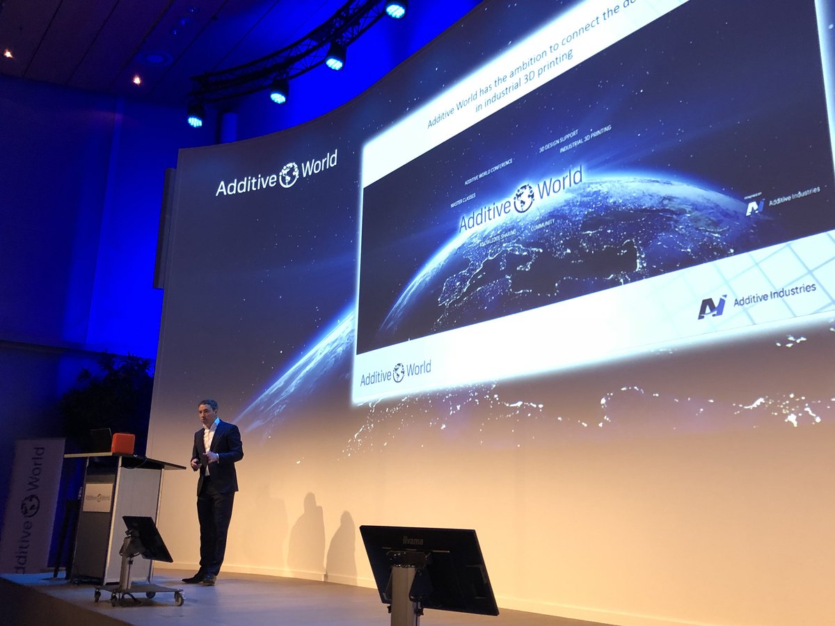 AdditiveWorld's tweet photo. The first day of the #AdditiveWorldConference #AcceleratingIndustrialAdditiveManufacturing is just officially opened by Daan Kersten, CEO of @TeamAdditive https://t.co/nveZ3Nmc3D