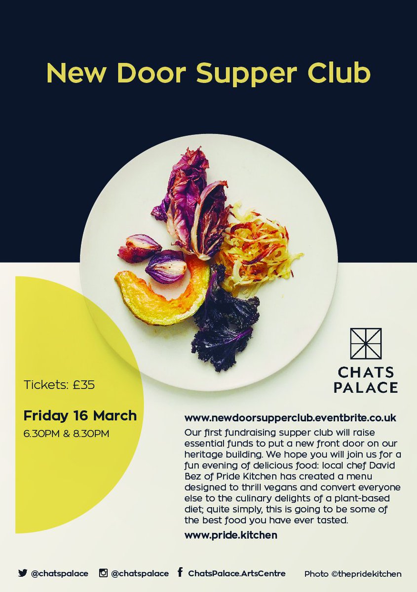 HackneyRoots's tweet image. #Hackney FOODIES!
Don't miss Friday's doublebill @chatspalace 
1) FOODIE MAKERS MARKET + room for a maker!
chatspalace.com/events/hackney…
2) NEW DOOR SUPPER CLUB w/ @saladpride sensation David Bez
eventbrite.co.uk/e/new-door-sup…

Guests inc @PhilipGlanville @bbcgoodfood 
Posters @colinelachiver