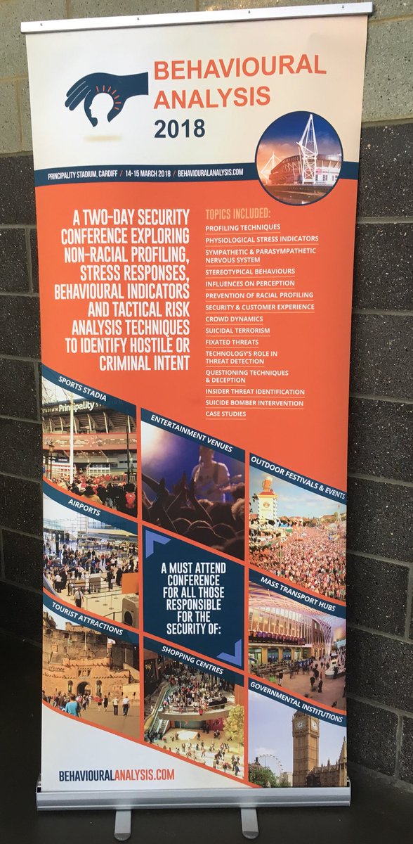 AvKeep's tweet photo. Behavioural Analysis 2018 conference #Bprofiling has started at the Principality Stadium #Cardiff 🏴󠁧󠁢󠁷󠁬󠁳󠁿 chaired by @PhilipBaumAvsec
Is there interest, for an article in the ☀️ Edition @ASIS_UK magazine on;
#BehaviouralAnalysis      🕸#BehaviourDetection  👁   👁 https://t.co/WdwVuHSqC1