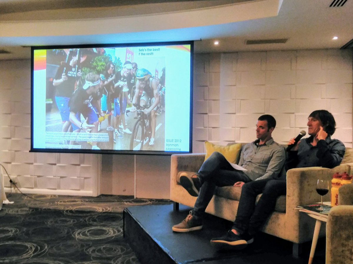 ATCMultisport's tweet photo. Awesome fun and informative evening with @SebastianKienle last night at the @sbr_triathlon #RunDinner 
The man runs in @newbalance and drinks (ok, sips) red wine, so he must be good! 
Good luck for the @CapeEpic Sebi! https://t.co/nI5Gum8agS