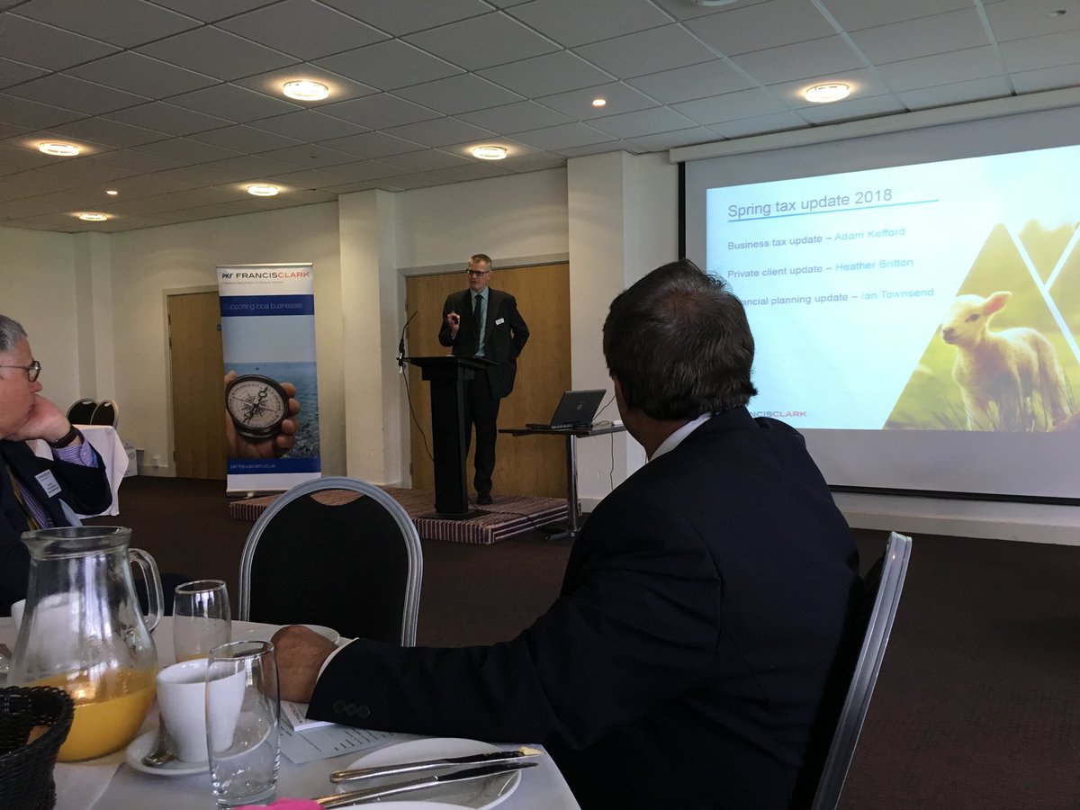 MartinLockFC's tweet photo. @John_Endacott kicking off our 2018 Spring Tax Update in #Taunton following the Chancellor’s Spring Statement yesterday.  Interesting - and dare I say uncertain - times for the economy at present 🤔🤔🤔.  #SpringTax2018 https://t.co/YXGn5yor2Z
