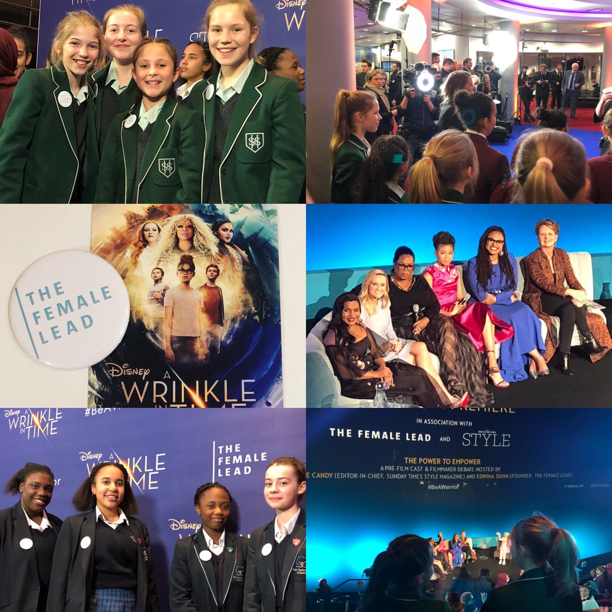 What an amazing night at the premiere of #wrinkleintime - Film ✔️ Cast ✔️ Empowered ✔️ Happy Students ✔️ - Thank you @female_lead @Edwina_Dunn for inviting us @ava @Oprah @mindykaling @RWitherspoon @PrincipalSHS @SurbitonHigh @PoolJenny @TheHurlinghamAc @7billionideas