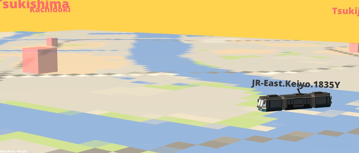 webtrainmap's tweet image. 月島駅周辺の現在の様子をお届けします。
train.utautattaro.com 

#ウェブゲージ