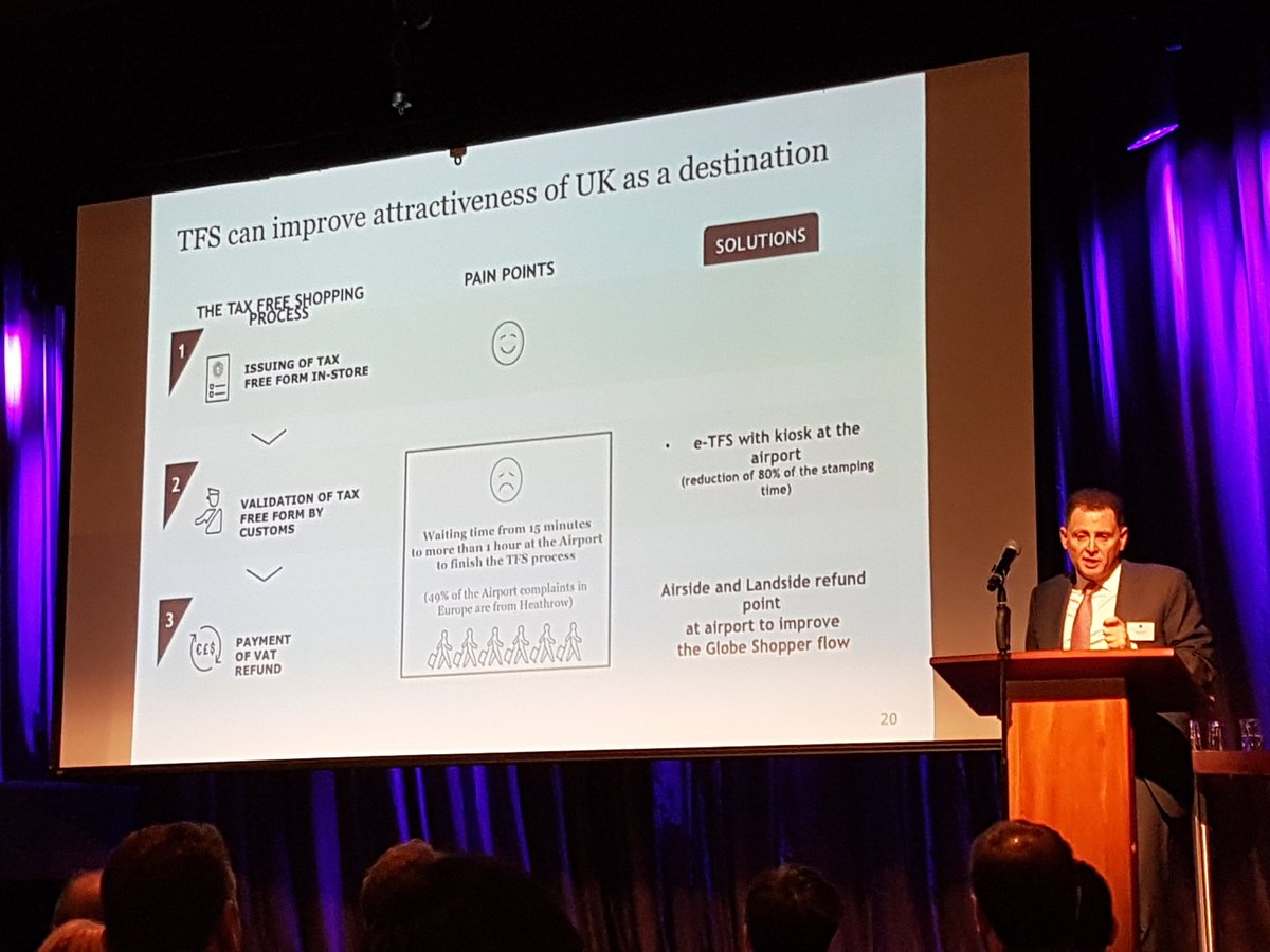 UKinbound's tweet photo. Jacques Stern, CEO @GlobalBlue: shopping represents over 50% of total spend by Chinese visitors when abroad. Improving tax free shopping experience can help UK become leading shopping destination for Chinese visitors. @ukcva https://t.co/EAeU2kQDWn